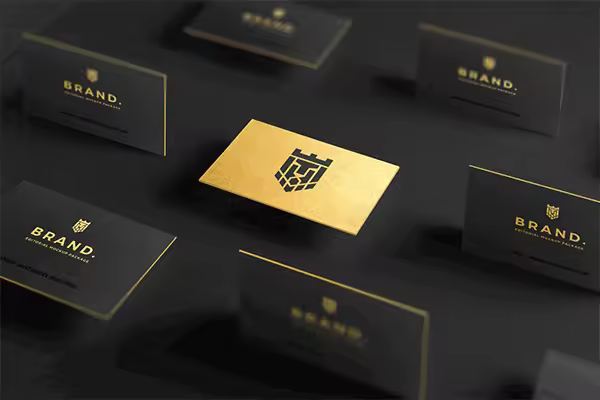 高品质的高端名片VI样机展示模型mockups