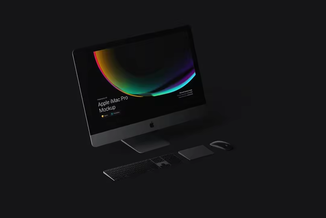 超级主流桌面&移动设备样机系列：iMac & iMac Pro系列一体机样机 [兼容PS,Sketch;共4.79GB]