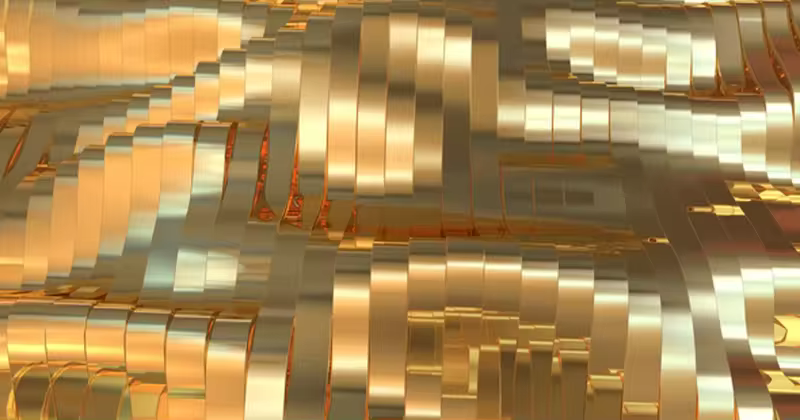 抽象金色金属波浪形背景视频素材 Abstract Gold Background