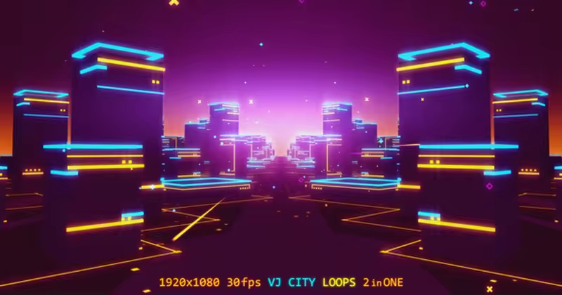 数字城市高清背景视频 VJ City Loops