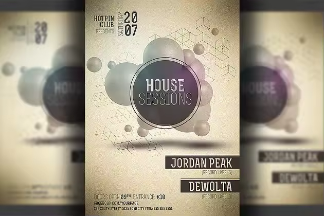 极简派对宣传单设计模板 Minimal Party Flyer Template
