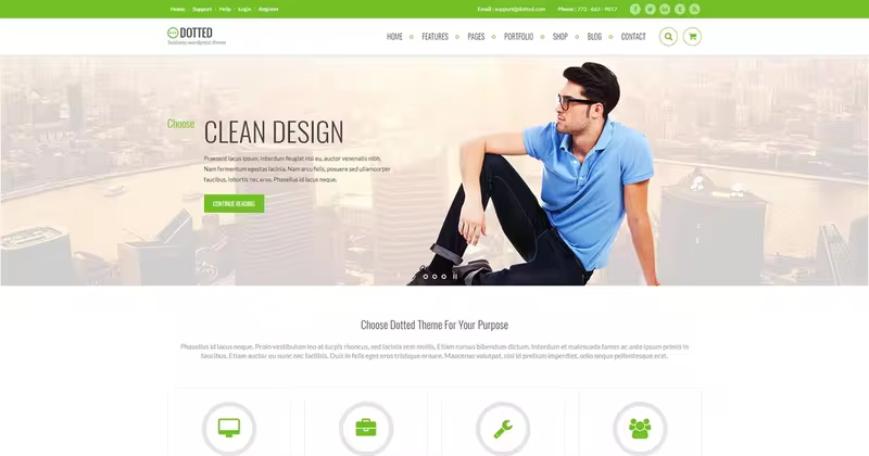 Bootstrap框架响应式多用途WordPress企业主题 Dotted – Corporate Multipurpose WordPress Theme