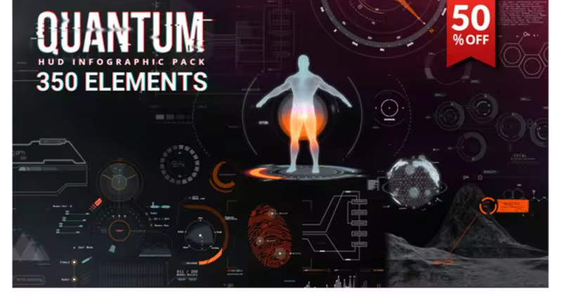 量子科技HUD信息图形界面AE模板 Quantum HUD Infographic