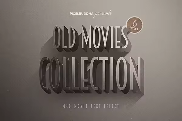 复古老式电影标题的图层样式文件下载Old Movie Titles Collection [psd]