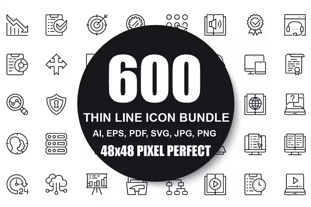 矢量线条图标素材包 Vector Line Icons