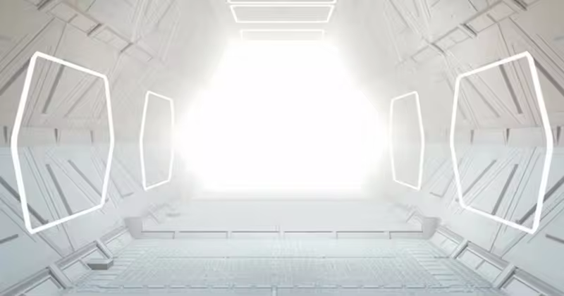 穿越太空船舰太空站走廊高清视频素材02 Flying Through Corridor 02 4K