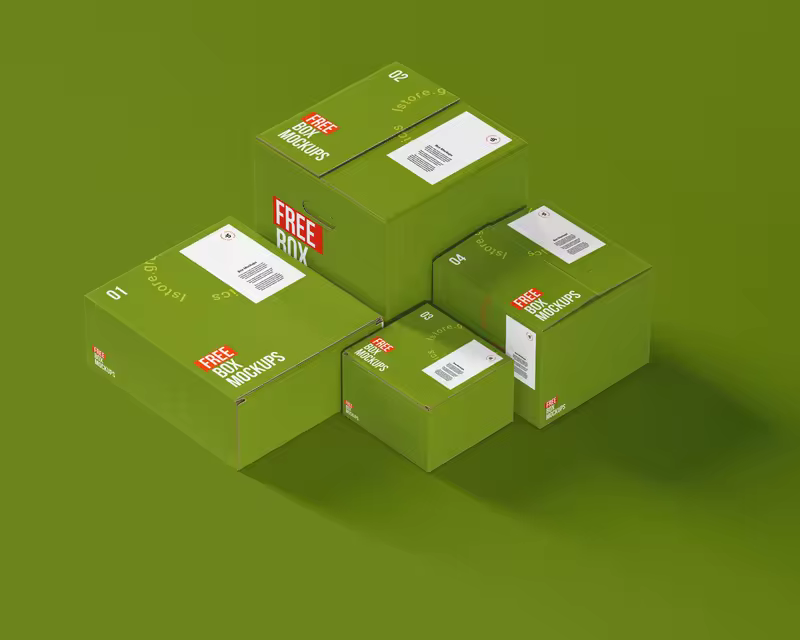 纸箱包装盒包装样机 7 Box Mockups