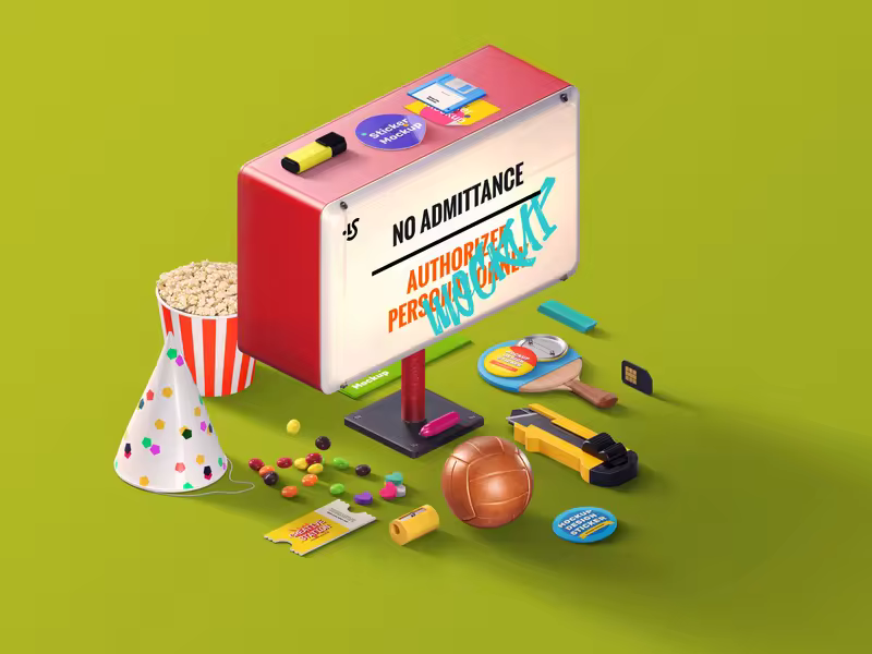 独特色彩丰富的场景样机[简约版] WuHoo Scene. Mockups and Items