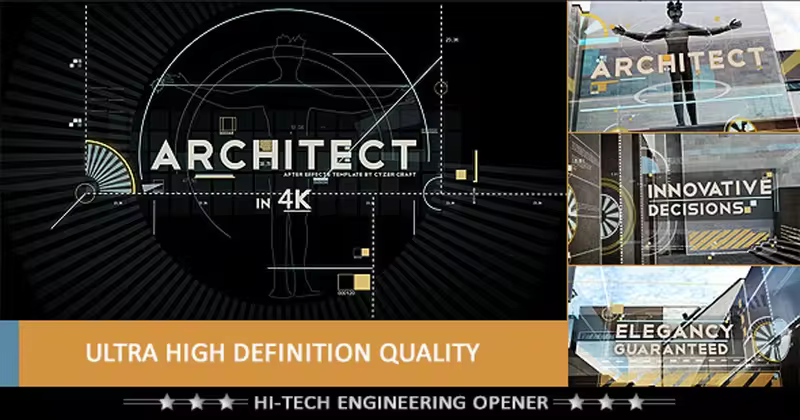 建筑类节目片头AE模板 Architect Construction Opener Titles