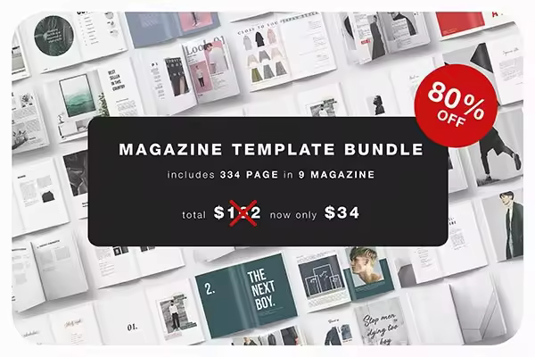 时尚极简的杂志模板合辑下载 Magazine Template Bundle [indd]