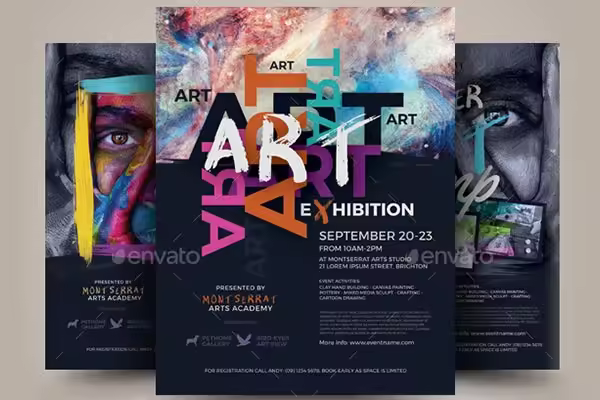 艺术展览宣传海报模板下载 Art Event Flyer Templates [psd]