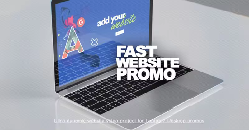 网站设计动态演示样机AE模板 Fast Website Promo
