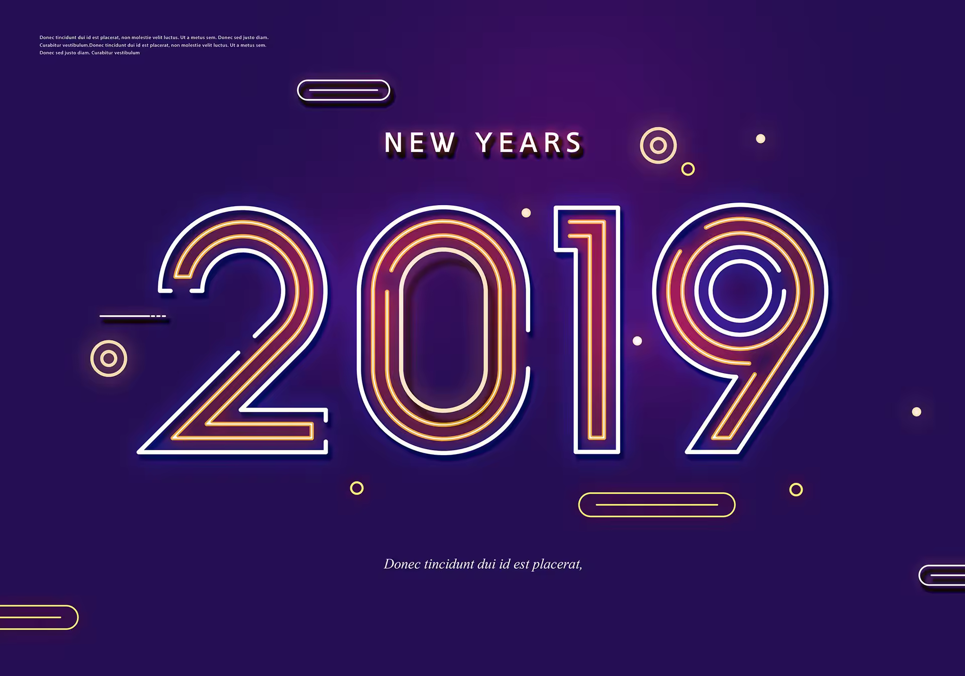2019猪年数字创意图形素材PSD