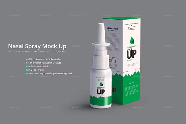 鼻腔喷雾剂容器展示样机 Nasal Spray Mock Up [psd]