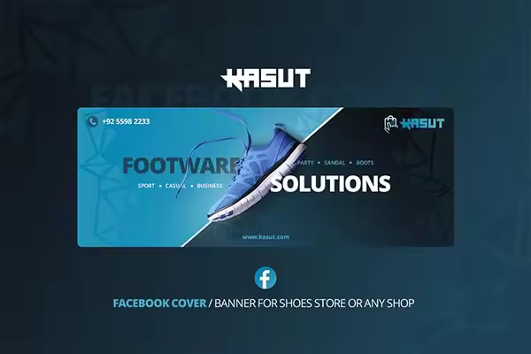 时尚高端鞋子Facebook封面模板海报banner设计模板