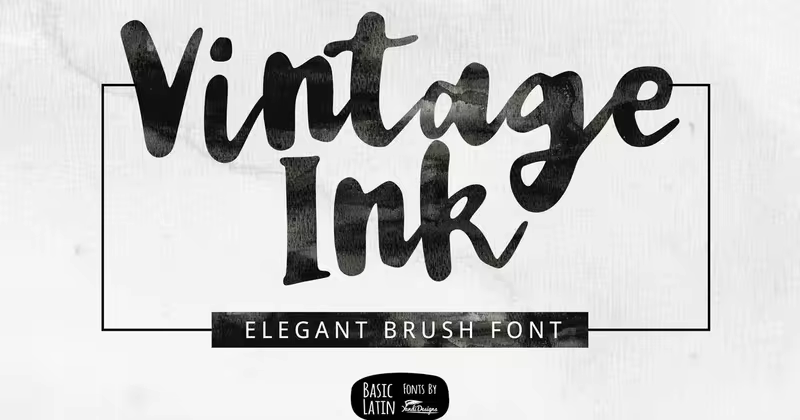 简单优雅的多用英文手写笔刷字体 Vintage Ink Font