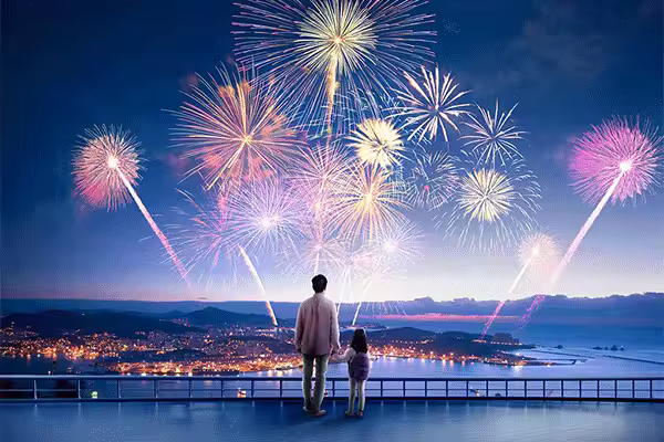 高品质璀璨新年烟火创意素材合集PSD?