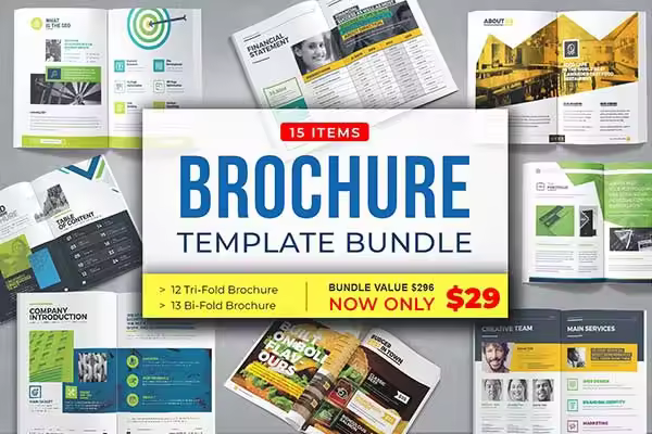 15合1小册子模板合辑下载 Brochure Bundle [indd,eps] 1.22GB