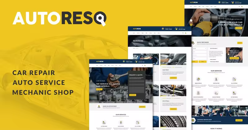 汽车维修保养服务企业网站WordPress主题模板 Autoresq – Car Repair WordPress Theme