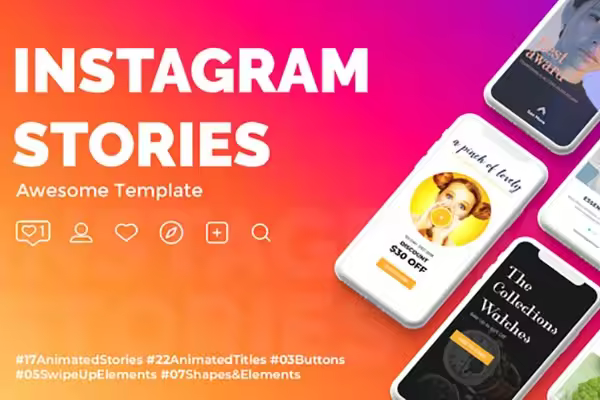 现代极简时尚的Instagram故事AE模板 Instagram Stories [aep]