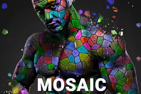 独特马赛克效果的PS动作 Mosaic Photoshop Action [atn]