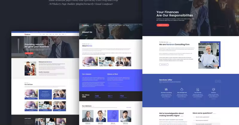 专业商务和咨询网站WordPress主题下载 Ranbron – Business and Consulting WordPress Theme
