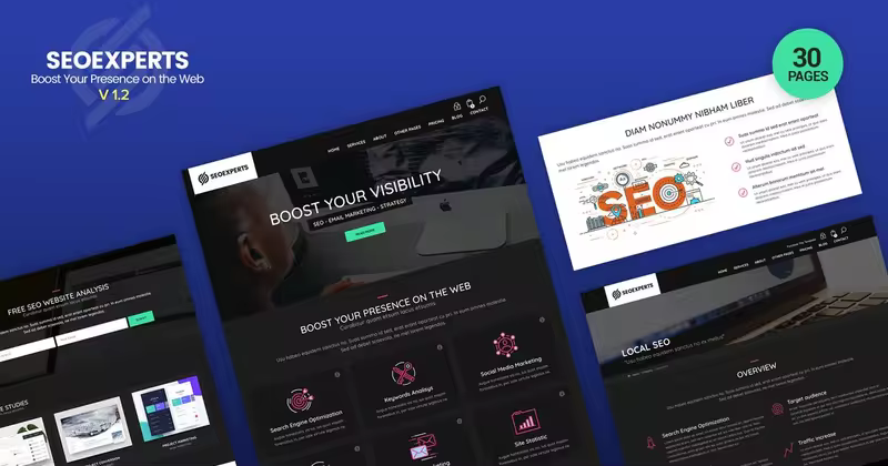 SEO优化/SEM推广互联网营销企业官网HTML模板素材 SeoExpert – SEO, SEM, Social Media Marketing