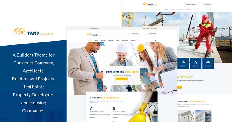 建筑设计/建筑施工企业官网网站WordPress主题模板 Tanj – Architecture, Construction WordPress Theme
