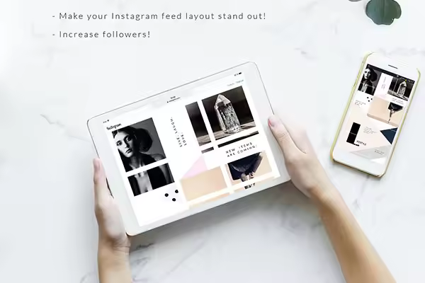 时尚高端几何形状布局的Instagram模板 Instagram PUZZLE template -Geometric [psd]