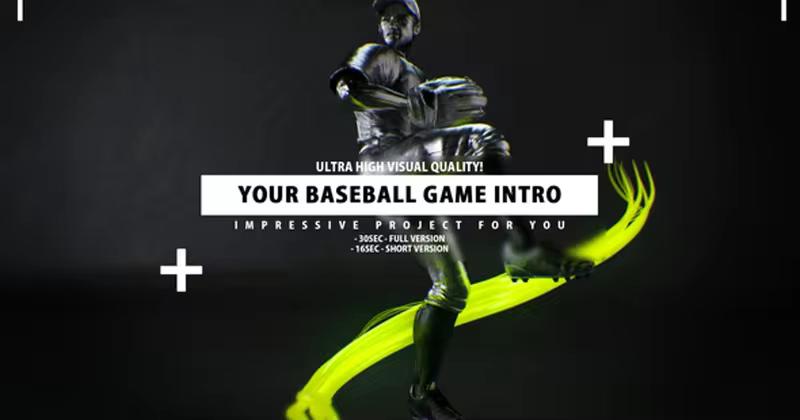 体育运动棒球赛事预告视频AE模板 Your Baseball Intro