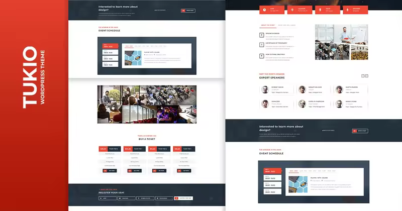 活动/会议主题网站WordPress主题模板 Tukio | Event Landing Page WordPress Theme