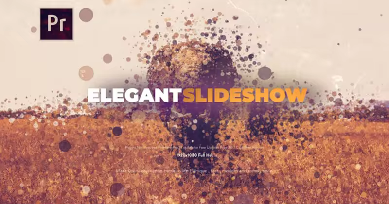 圆点粒子特效视频过渡转场PR模板 Elegant Slideshow I Opener