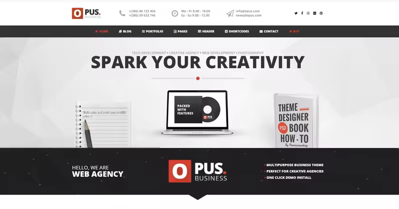 多合一WordPress商城&企业主题模板 Opus – Multipurpose Business WordPress Theme