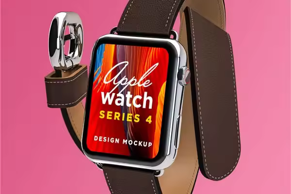 小咖下午茶：Apple Watch Series 4 Mockup样机下载 [PSD]