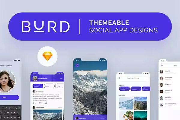 小咖下午茶：一套新鲜的有创意的社交 APP UI KIT 模板套装下载 [Sketch]