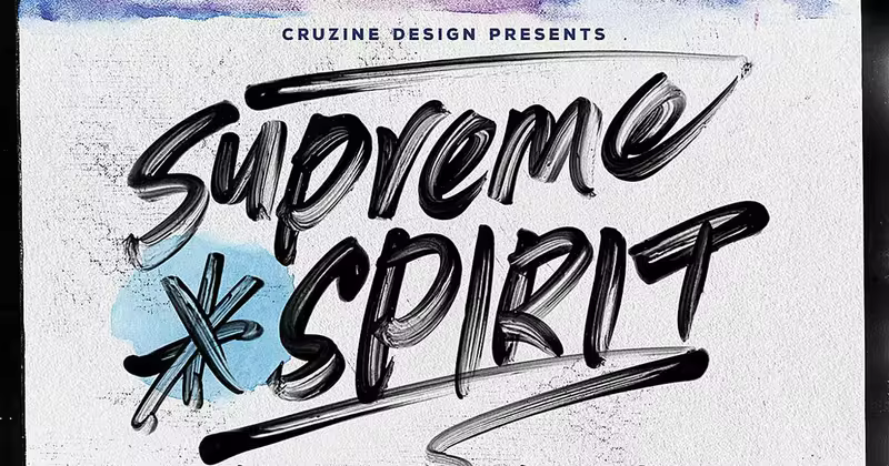 手写马克笔效果英文大写字母下载 Supreme Spirit Brush Font