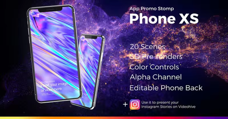 APP应用产品推广视频AE模板 App Promo Stomp Phone XS