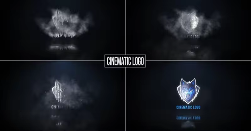 电影制片公司烟雾金属镜面特效Logo动画AE模板 Cinematic logo reveal