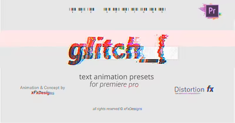 30款失真文本标题特效预设PR视频素材 Project-x Glitch 30 Text Presets For Premiere Pro | Mogrt
