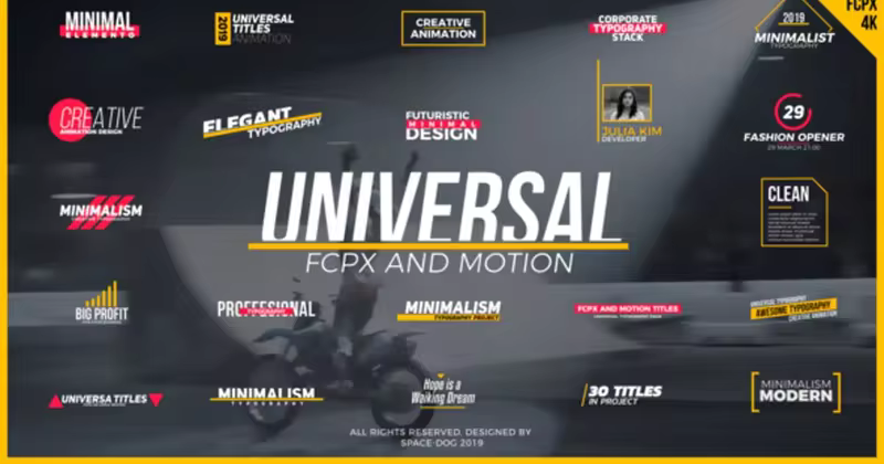 经典通用标题字幕动画FCPX视频模板 Universal Titles // FCPX or Motion 5
