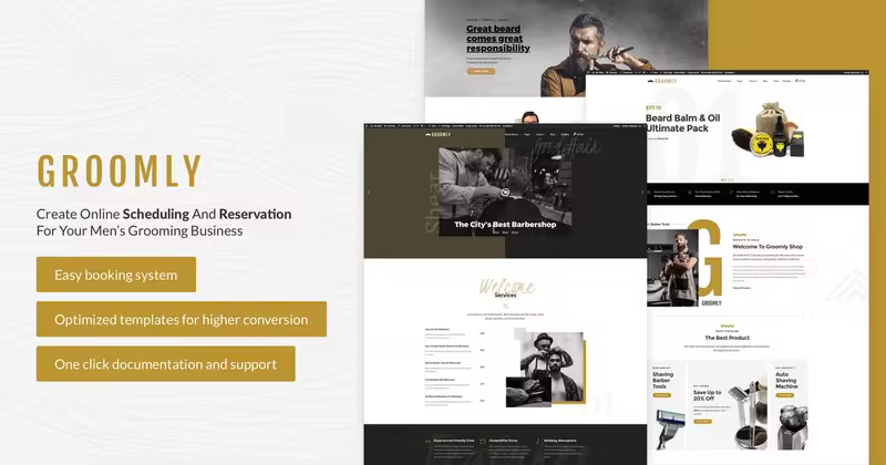 男士护理品牌网站WordPress主题模板 Groomly – Men’s Grooming WordPress Theme
