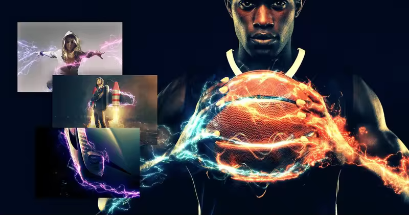 闪电雷电特效照片处理PS动作 Tesla Photoshop Action CS4+