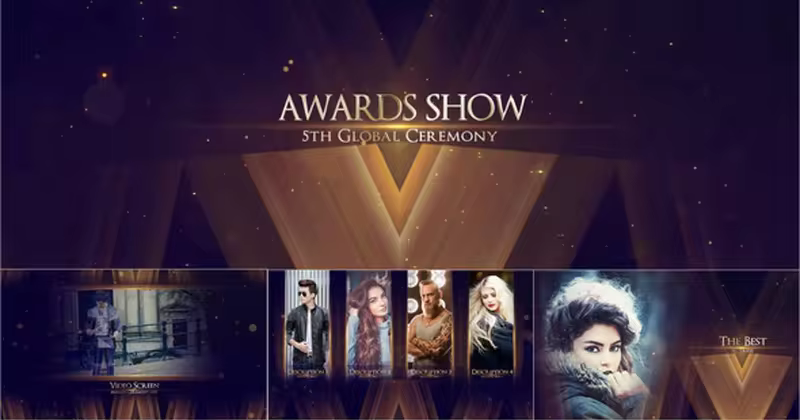 电影颁奖典礼年会颁奖视频AE模板 Awards show