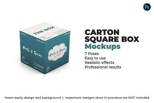 纸箱方箱样机Mockup