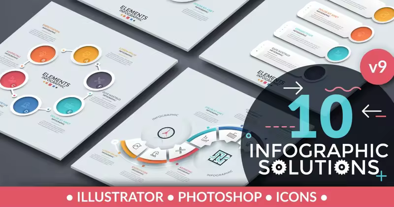信息图表解决方案矢量图形设计素材v9 Infographic Solutions. Part 9