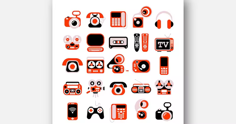 电子设备矢量图标集 Electronic Devises Vector Icon Set