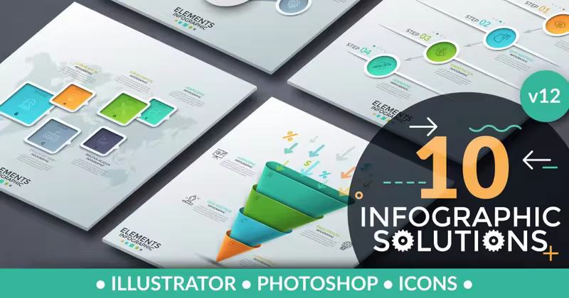 信息图表解决方案矢量图形设计素材v12 Infographic Solutions. Part 12
