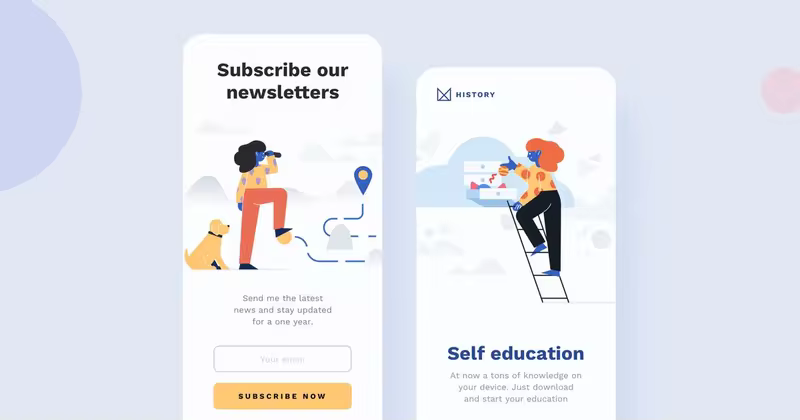 搜索主题APP用户界面设计矢量插画素材 Searching Mobile Interface Illustrations