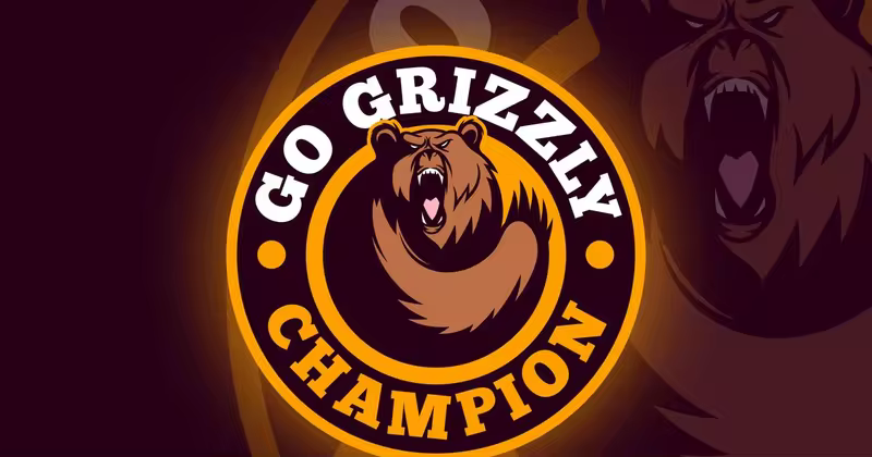 疯狂熊队徽徽章设计模板 Bear Emblem – Sporty Dynamic Bear Logo