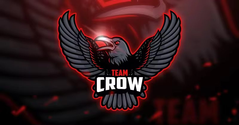 红乌鸦电子竞技Logo&队徽设计模板 Red Crow – Mascot & Esport Logo